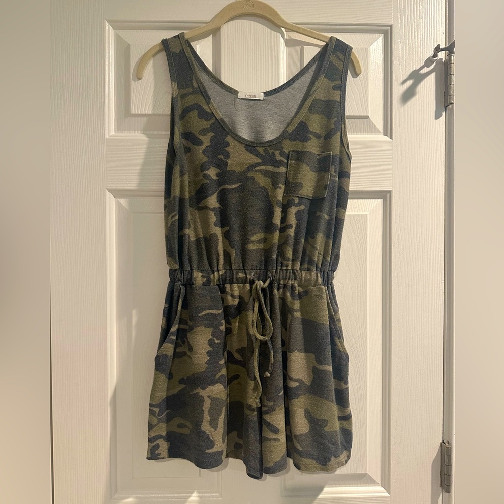 Camouflage shorts/romper.  Size small